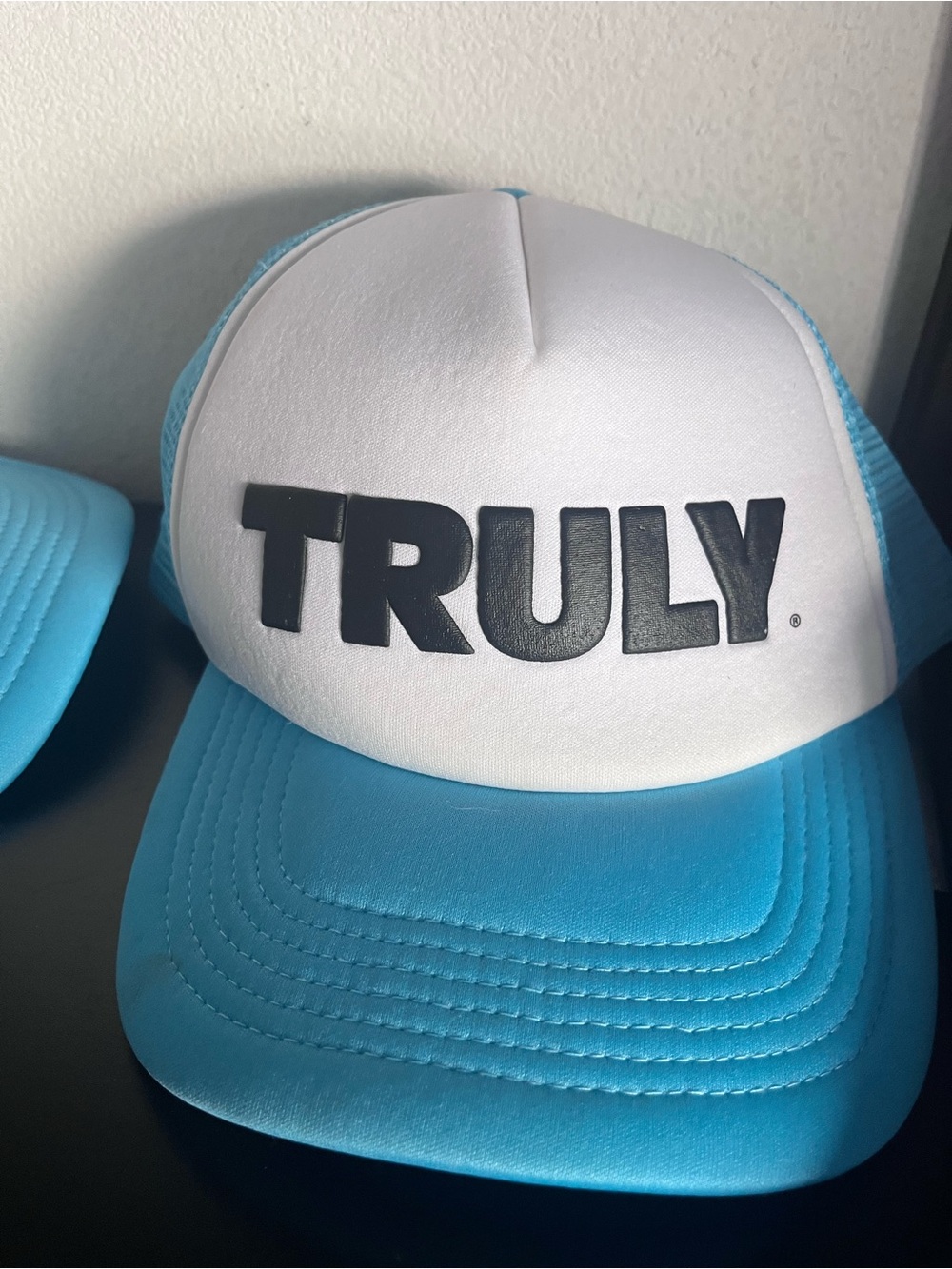 TRULY unisex Blue & White Trucker Hat cap baseball mesh new promotional - Picture 3 of 4